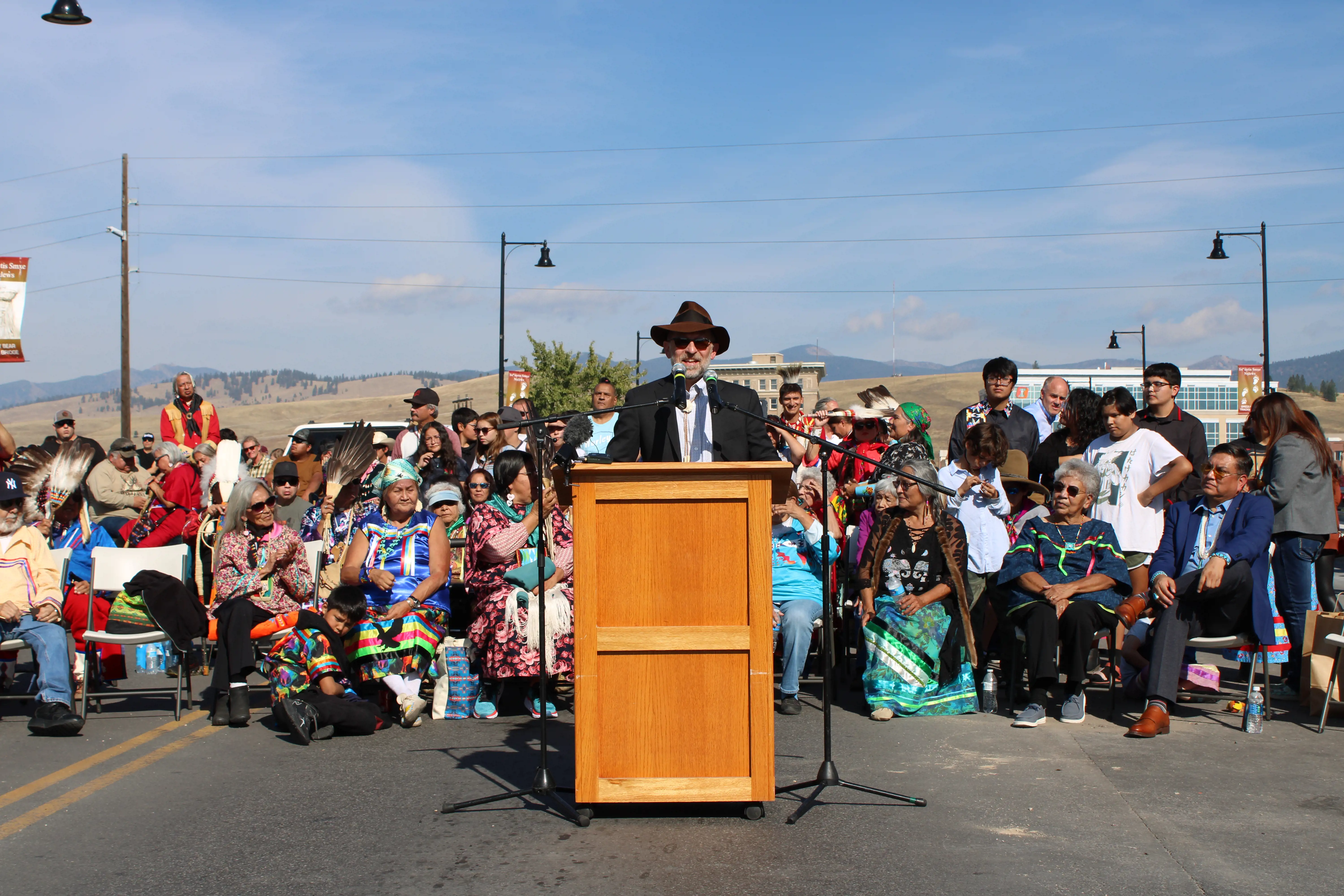 Dave Strohmaier speaking at Beartracks dedicaiton
